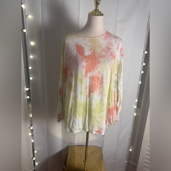 Caramela Relaxed Pink and Yellow Blouse - Picture 1 of 9